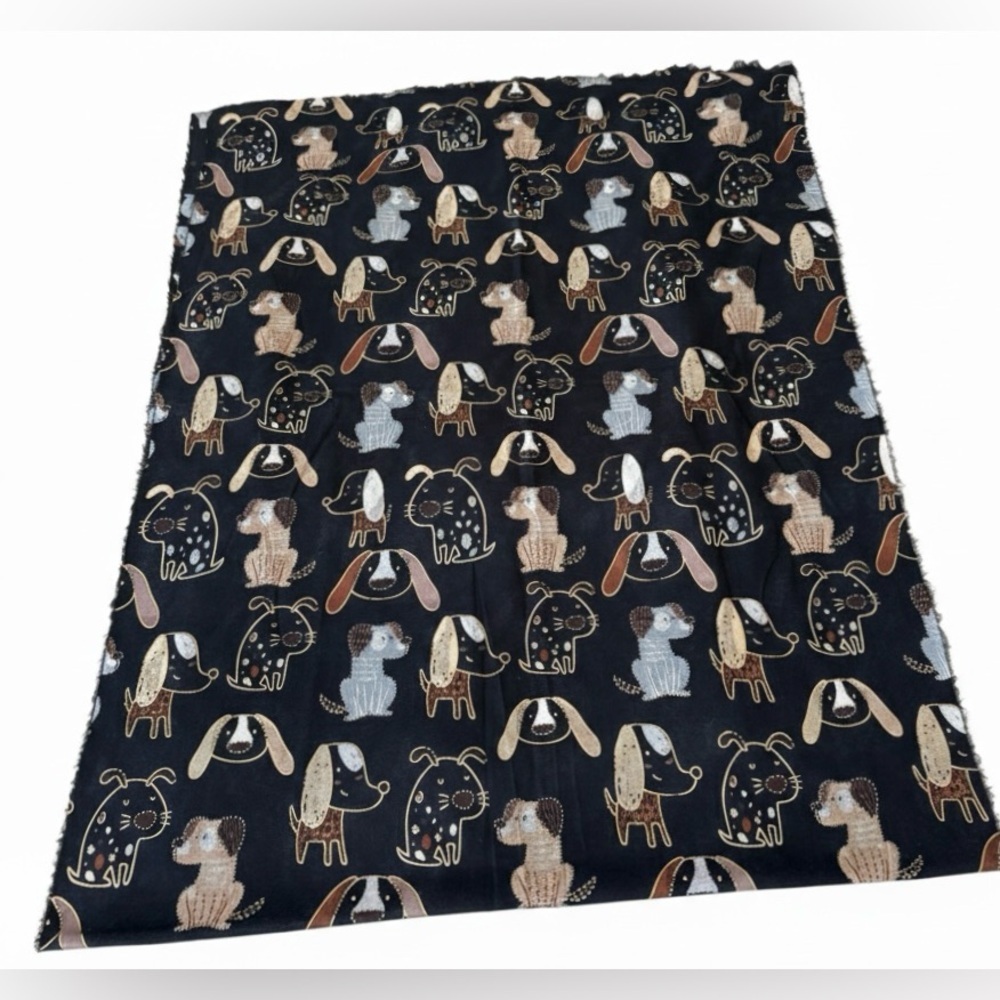 Adorable Multi-Breed Puppy Oversized Scarf with Gold Metallic Outlines